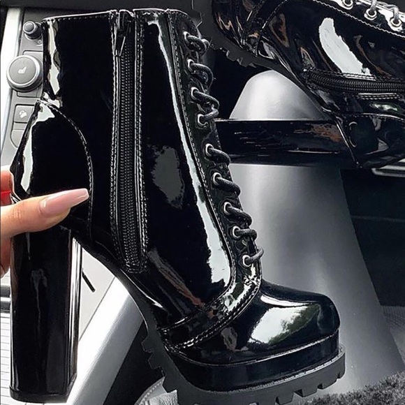 Fashion Nova Shoes - Fashion Nova Patent Leather Heel Booties